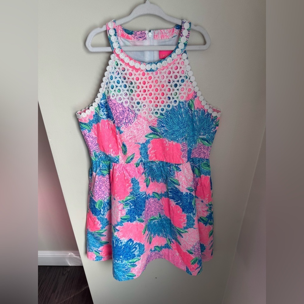Lilly Pulitzer Girls Little Kinley Dress Beach House Blooms Size 14
